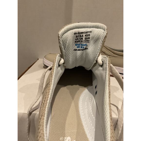 Keds - Micro Stretch Lace Up Tennis Sneakers - Taupe w/White Laces & Soles- 9 - Picture 6 of 8